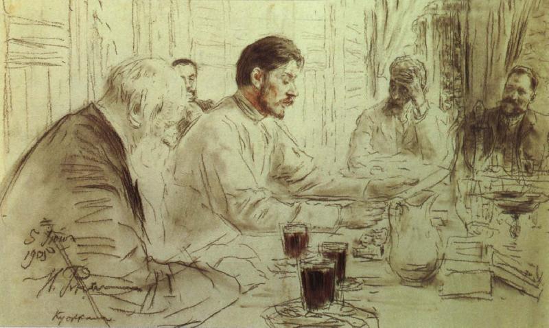 Ilya Repin Repin-s  pencil sketch oil painting picture